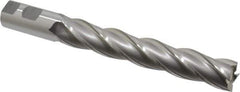 OSG - 1", 6" LOC, 1" Shank Diam, 8-1/2" OAL, 4 Flute, Cobalt Square End Mill - Single End, Uncoated, Spiral Flute, 30° Helix, Right Hand Cut, Right Hand Flute, Series 557 - USA Tool & Supply