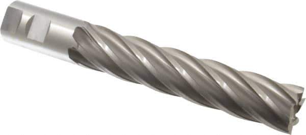 OSG - 1-1/4", 6" LOC, 1-1/4" Shank Diam, 8-1/2" OAL, 6 Flute, Cobalt Square End Mill - Single End, Uncoated, Spiral Flute, 30° Helix, Right Hand Cut, Right Hand Flute, Series 557 - USA Tool & Supply