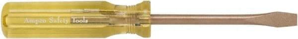 Ampco - 215mm OAL Standard Slotted Screwdriver - 120mm Blade Length, Round Shank, Acetate Handle - USA Tool & Supply