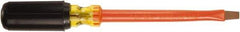 Ampco - 5/16" Blade Width, 10-1/4" OAL Standard Slotted Screwdriver - 6" Blade Length, Round Shank, Acetate with Rubber Grip Handle - USA Tool & Supply