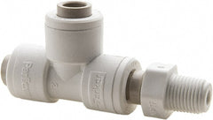 Parker - Plastic Push-To-Connect Tube Fittings Type: Male Swivel Run Tee Tube Outside Diameter (Inch): 1/4 x 1/8 - USA Tool & Supply