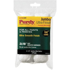 Purdy - 3/8" Nap, 4-1/2" Wide Paint Mini Roller Covers - Semi-Smooth Texture, Microfiber - USA Tool & Supply
