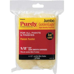 Purdy - 1/2" Nap, 4-1/2" Wide Paint Mini Roller Covers - Medium Texture, High Density Polyester - USA Tool & Supply