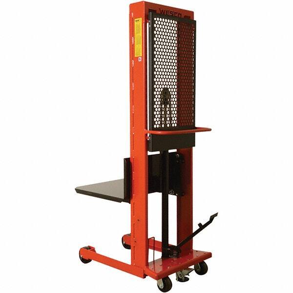 Wesco Industrial Products - 1,000 Lb Capacity, 80" Lift Height, Steel Stacker Manually Operated Lift - USA Tool & Supply