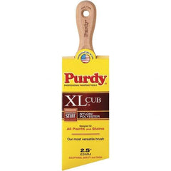 Purdy - 2-1/2" Angled Nylon/Polyester General Purpose Paint Brush - 2-15/16" Bristle Length, 3-4/5" Wood Short Handle - USA Tool & Supply