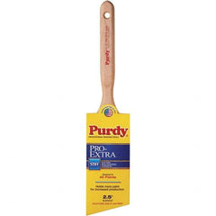 Purdy - 2-1/2" Angled Nylon/Polyester General Purpose Paint Brush - 3-3/16" Bristle Length, 7-1/4" Wood Fluted Handle - USA Tool & Supply