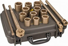 Ampco - 15 Piece 3/4" Drive Socket Set - 6 Points, 1-5/16" to 2" Range, Inch Measurement Standard - USA Tool & Supply