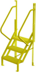 TRI-ARC - 72" 3 Step Configurable Crossover Ladder - 50° Incline, 1,000 Lb Capacity, 30" Platform Height, 30" Base Width x 27" Base Depth, Serrated - USA Tool & Supply