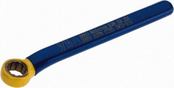 Ampco - 9/16" 12 Point Insulated Offset Box Wrench - Single End, 6-1/4" OAL, Aluminum Bronze - USA Tool & Supply
