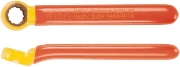 Ampco - 7/16" 12 Point Insulated Offset Box Wrench - Single End, 5-1/2" OAL, Aluminum Bronze - USA Tool & Supply