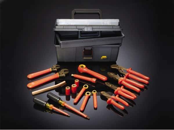 Ampco - 17 Piece 3/8" Drive Insulated Hand Tool Set - Comes in Tool Box - USA Tool & Supply