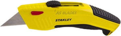 Stanley - Retractable Utility Knife - 1/2" Bi-Metal Blade, Black & Yellow Cast Metal Handle, 1 Blade Included - USA Tool & Supply