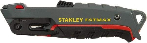 Stanley - Retractable Utility Knife - 1/2" Bi-Metal Blade, Gray Bi-Material Handle, 6 Blades Included - USA Tool & Supply