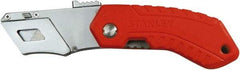 Stanley - Retractable Utility Knife - 1/2" Bi-Metal Blade, Red Plastic Handle, 1 Blade Included - USA Tool & Supply