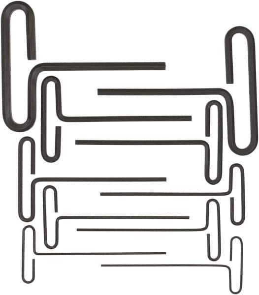 Bondhus - 10 Piece Loop T-Handle Hex Key Set - Hex Range 3/32 to 3/8", 6" OAL, Protanium High Torque Steel - USA Tool & Supply