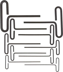 Bondhus - 10 Piece Loop T-Handle Hex Key Set - Hex Range 3/32 to 3/8", 6" OAL, Protanium High Torque Steel - USA Tool & Supply