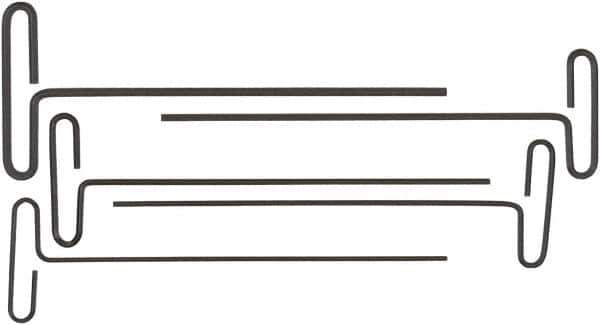 Bondhus - 5 Piece Loop T-Handle Hex Key Set - Hex Range 2.5 to 6mm, 9" OAL, Protanium High Torque Steel - USA Tool & Supply
