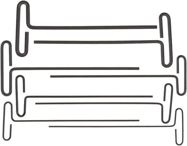 Bondhus - 8 Piece Loop T-Handle Hex Key Set - Hex Range 2 to 10mm, 9" OAL, Protanium High Torque Steel - USA Tool & Supply