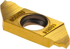 Iscar - SCIR22100 IC1008 Grade, 0.0394" Cutting Width, Carbide Cutoff Insert - 16° Right Hand Lead Angle, TiAlN/TiN Coated, Single End - USA Tool & Supply