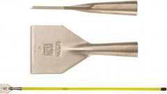 Ampco - Stiff Aluminum Bronze Alloy Chisel Scraper - 5" Blade Width x 2-1/2" Blade Length - USA Tool & Supply