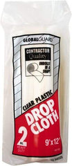 Premier Paint Roller - Heavy Weight Polyethylene Drop Cloth - 12' x 9', 2 mil Thick - USA Tool & Supply