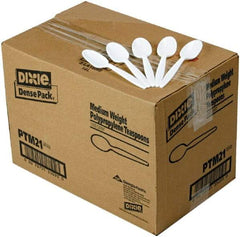 Dixie - Dixie Plastic Tableware, Mediumweight Teaspoons - White - USA Tool & Supply