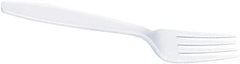 Dixie - Dixie Plastic Tableware, Heavyweight Forks - White - USA Tool & Supply