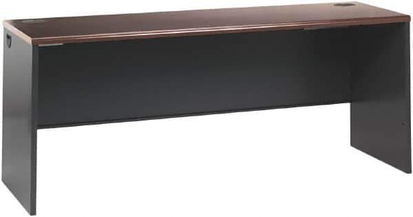 Hon - Steel-Reinforced High-Pressure Laminate/Metal Desk Shell - 60" Wide x 30" Deep x 29" High, Mahogany/Charcoal - USA Tool & Supply