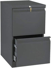 Hon - 15" Wide x 28" High x 19-7/8" Deep, 2 Drawer Mobile Pedestal - Steel, Charcoal - USA Tool & Supply