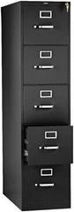 Hon - 26" Wide x 60" High x 26-1/2" Deep, 5 Drawer Vertical File with Lock - Steel, Black - USA Tool & Supply
