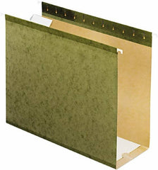 Pendaflex - 8-1/2 x 11", Letter Size, Standard Green, Hanging File Folders with Box Bottom - 11 Point Stock, 1/5 Tab Cut Location - USA Tool & Supply