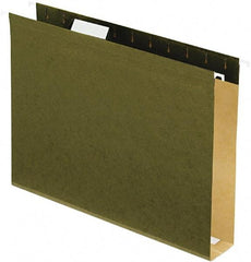 Pendaflex - 8-1/2 x 11", Letter Size, Standard Green, Hanging File Folders with Box Bottom - 11 Point Stock, 1/5 Tab Cut Location - USA Tool & Supply