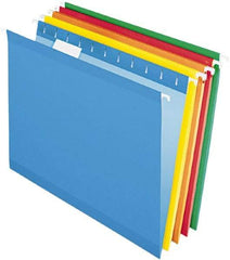 Pendaflex - 8-1/2 x 11", Letter Size, Assorted Colors, Standard Hanging File Folders - 11 Point Stock, 1/5 Tab Cut Location - USA Tool & Supply