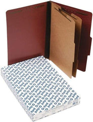 Pendaflex - 8-1/2 x 14", Legal, Red, Classification Folders with Top Tab Fastener - 11 Point Stock, 2/5 Tab Cut Location - USA Tool & Supply