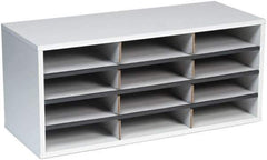 FELLOWES - 29" Long x 11-7/8" High x 11-7/8" Deep, Credenza - Dove Gray, Melamine Laminate Partical Board - USA Tool & Supply