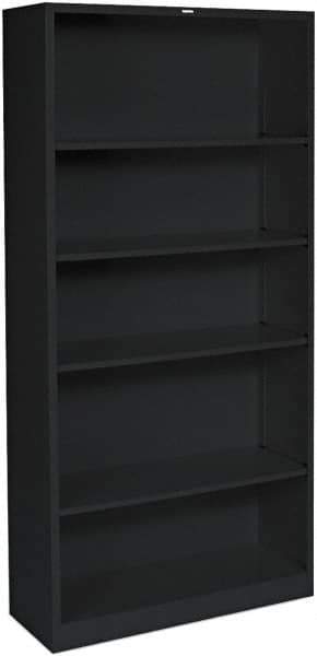 Hon - 6 Shelf, 72" High x 36" Wide Bookcase - 14.19" Deep, Wood Veneer, Medium Oak - USA Tool & Supply