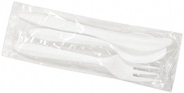 Boardwalk - Boardwalk Three-Piece Wrapped Cutlery Kit: Fork, Knife, Spoon - White - USA Tool & Supply