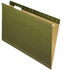 Pendaflex - 8-1/2 x 14", Legal, Standard Green, Standard Hanging File Folders - 11 Point Stock, 1/5 Tab Cut Location - USA Tool & Supply