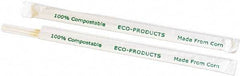 ECO PRODUCTS - Compostable Straws, 7 3/4", Corn Plastic, Clear - Use with Beverages - USA Tool & Supply