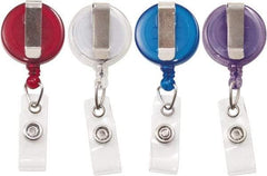 ADVANTUS - 30 Inch Long, Retractable ID Holder Strap - Assorted Colors, 4 Pack - USA Tool & Supply