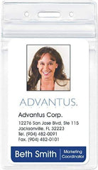 ADVANTUS - Various Attachment Types Badge Holder - Clear - USA Tool & Supply