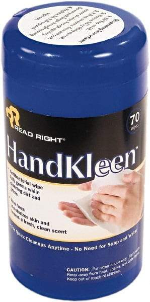 READ RIGHT - Pre-Moistened Hand Cleaning Wipes - Pop-Up, 6-1/2" x 5-1/2" Sheet Size, White - USA Tool & Supply