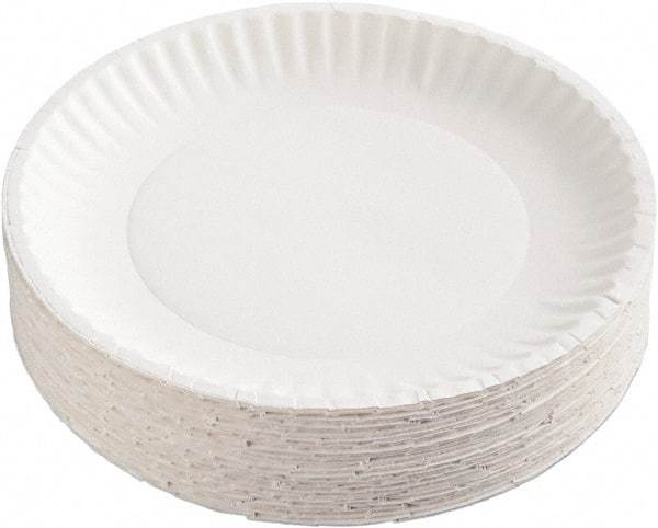 AJM Packaging Corporation - Coated Paper Plates, 9" - White - USA Tool & Supply