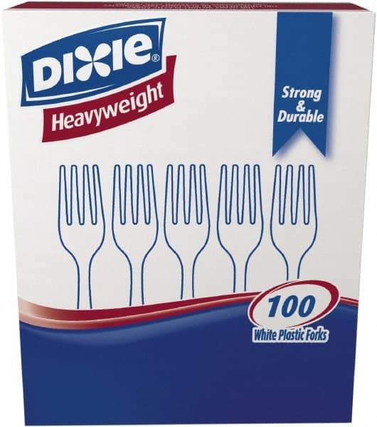 Dixie - Dixie Heavyweight Plastic Forks - White - USA Tool & Supply