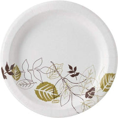 Dixie - Dixie Ultralux Pathways Heavyweight Paper Plates, 8-1/2" - Heavyweight Paper Plates 8-1/2 Inch, Green and Burgundy - USA Tool & Supply