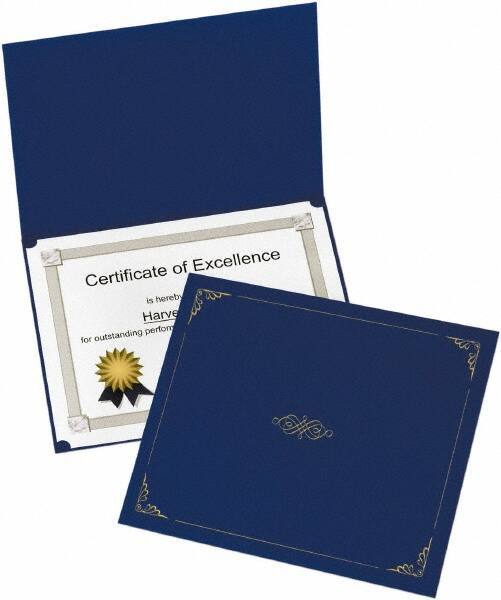 OXFORD - 5 Piece Dark Blue Document Holders-Certificate/Document - 9-3/4" High x 12-1/2" Wide - USA Tool & Supply