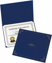 OXFORD - 5 Piece Dark Blue Document Holders-Certificate/Document - 9-3/4" High x 12-1/2" Wide - USA Tool & Supply