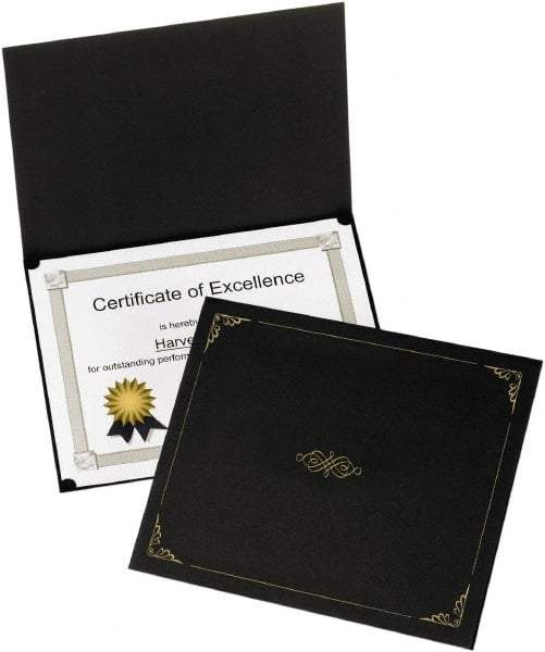 OXFORD - 5 Piece Black Document Holders-Certificate/Document - 9-3/4" High x 12-1/2" Wide - USA Tool & Supply