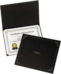 OXFORD - 5 Piece Black Document Holders-Certificate/Document - 9-3/4" High x 12-1/2" Wide - USA Tool & Supply