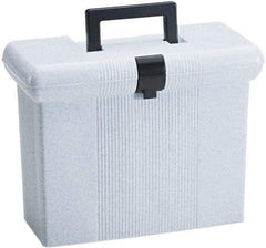 Pendaflex - 1 Compartment, 14-7/8 Inch Wide x 6-1/2 Inch Deep x 11-7/8 Inch High, Portable Storage Box - Plastic, Granite - USA Tool & Supply